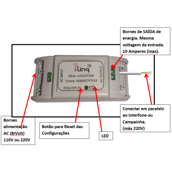 Esquema de ligação do iLinq DoorBell G4